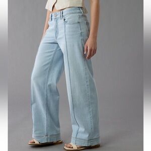 American Eagle Outfitters Light Blue Dreamy Drape Wide Leg Jeans